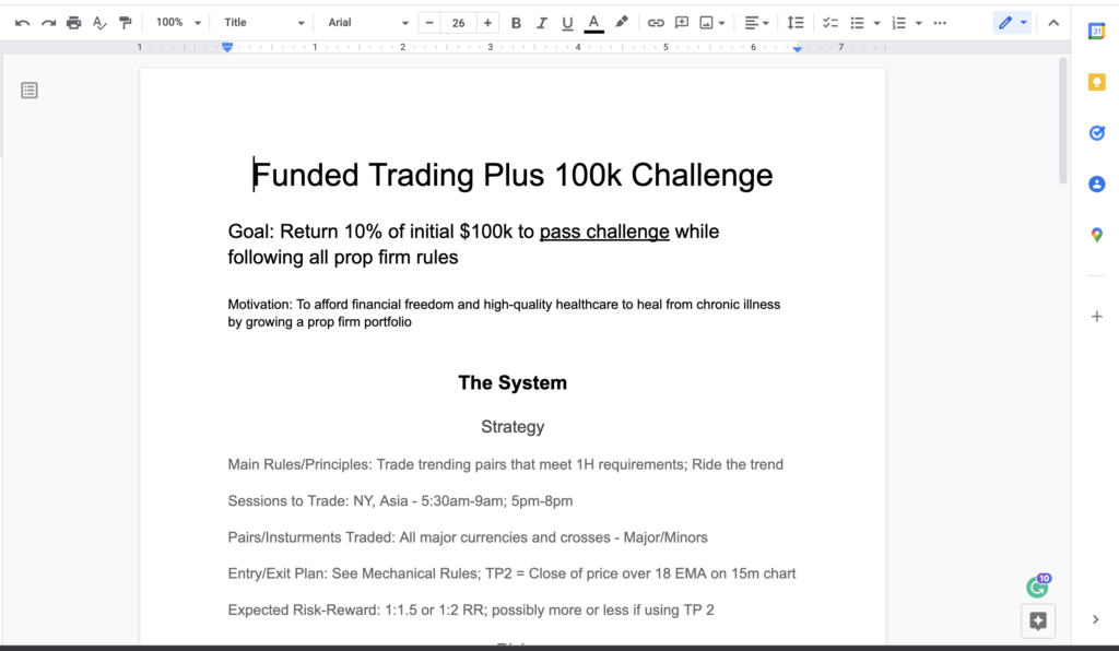 How to create a trading plan